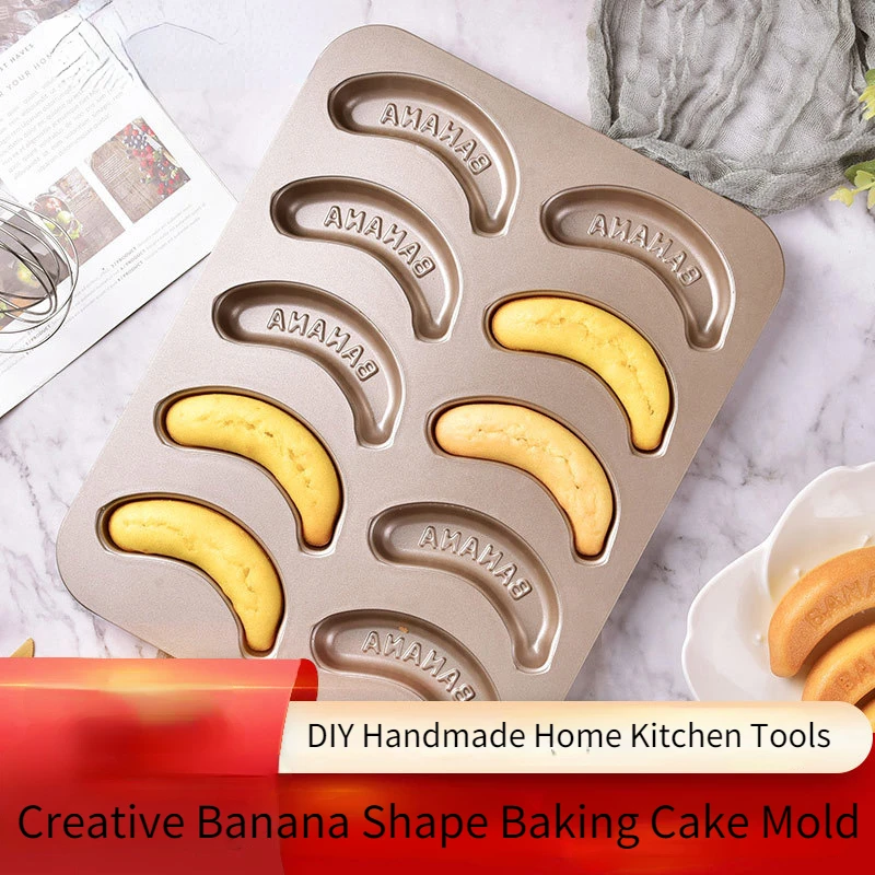 Creative Banana Shape Baking Cake Mold High Carbon Steel DIY Handmade Home Kitchen Tools