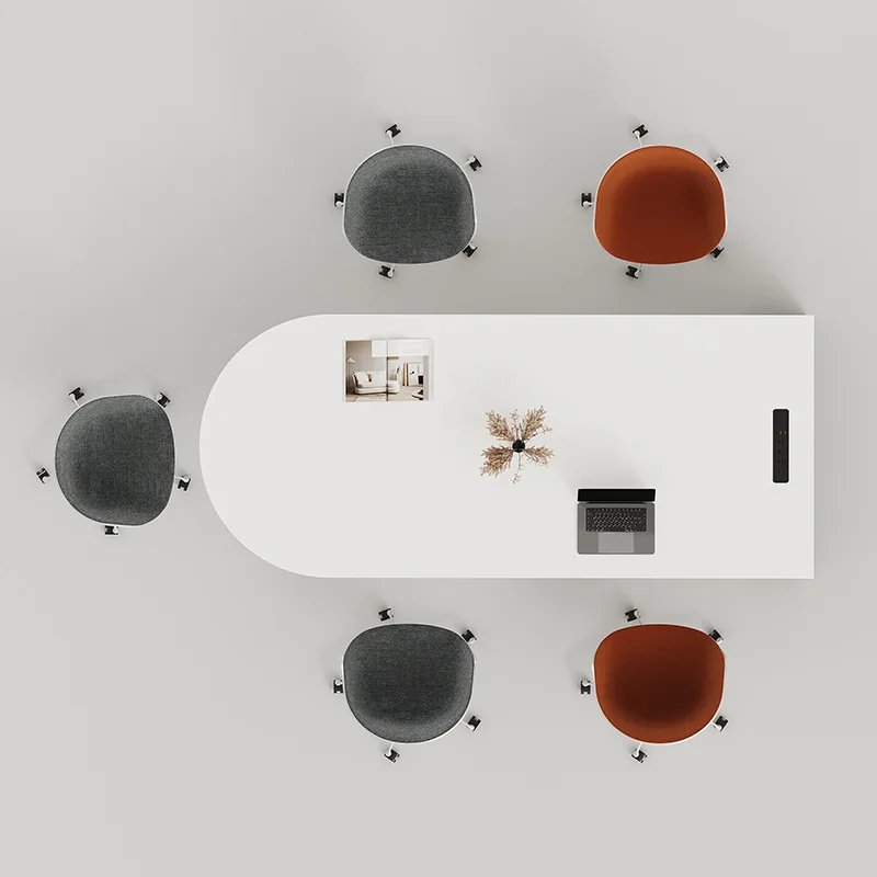 Special-shaped conference Modern minimalist designer conference Small desk desk White conference table Long