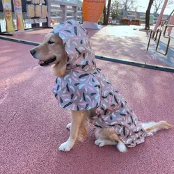 Waterproof Cartoon Raincoat with Hood for Pet Dog, Adorable Clothes, Soft and Lightweight, Big and Medium Dogs