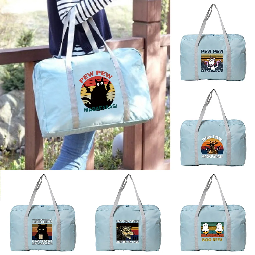 

New Large-capacity Storage Bag Fashion Pew Pattern Unisex Folding Bag Portable Waterproof Bag