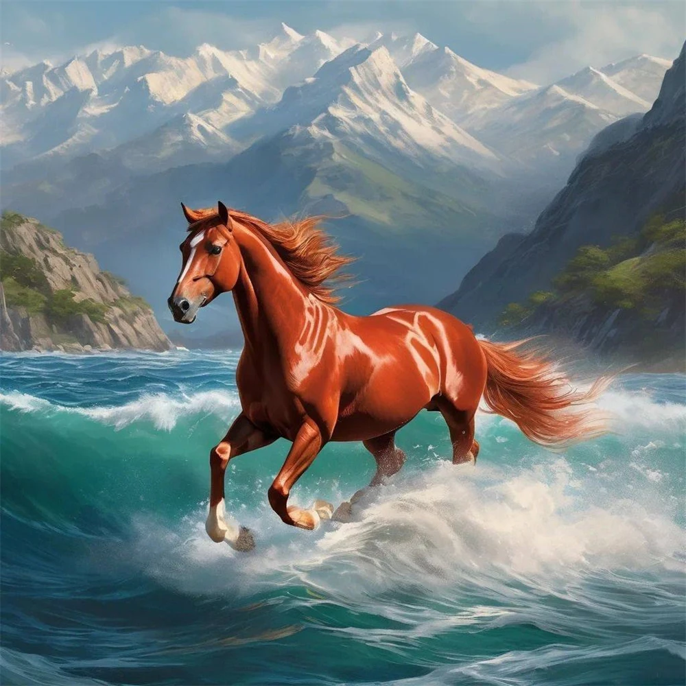custom papel de pared horse Wallpaper Murals for living Room Animal Wall paper Sticker Art wall painting home decoration