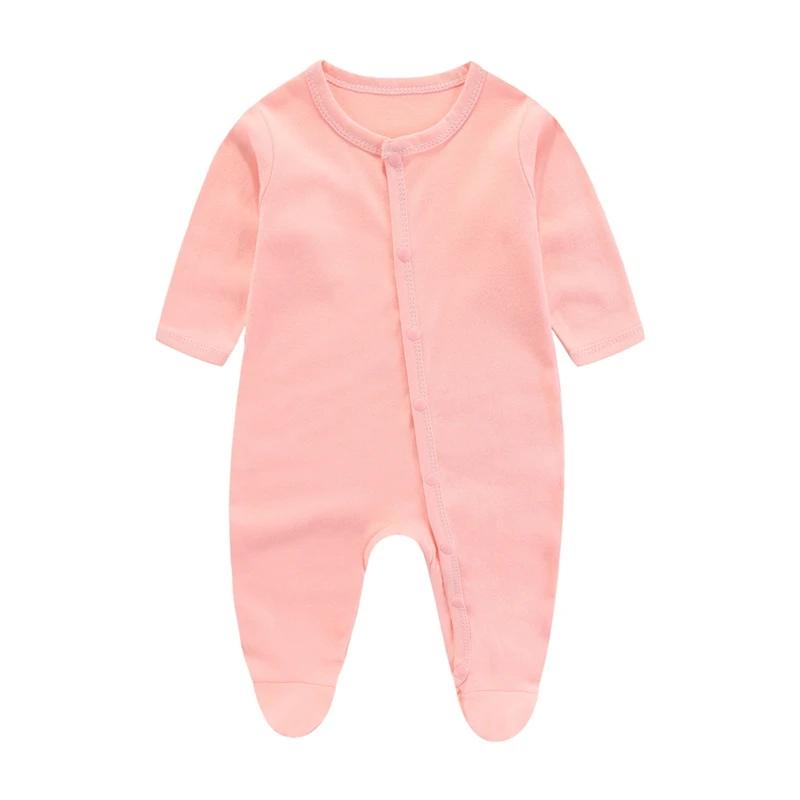 Pure cotton baby onesie  long-sleeve newborn outfit  perfect for spring and autumn basic romper for little ones