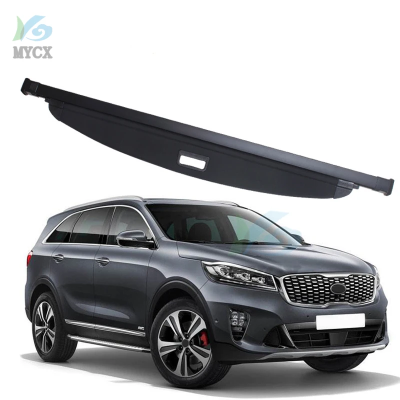 Car Interior Rear Trunk Cargo Luggage Cover Security Shade Shield Curtain Retractable Cargo Cover For Kia Sorento 2015 - 2021