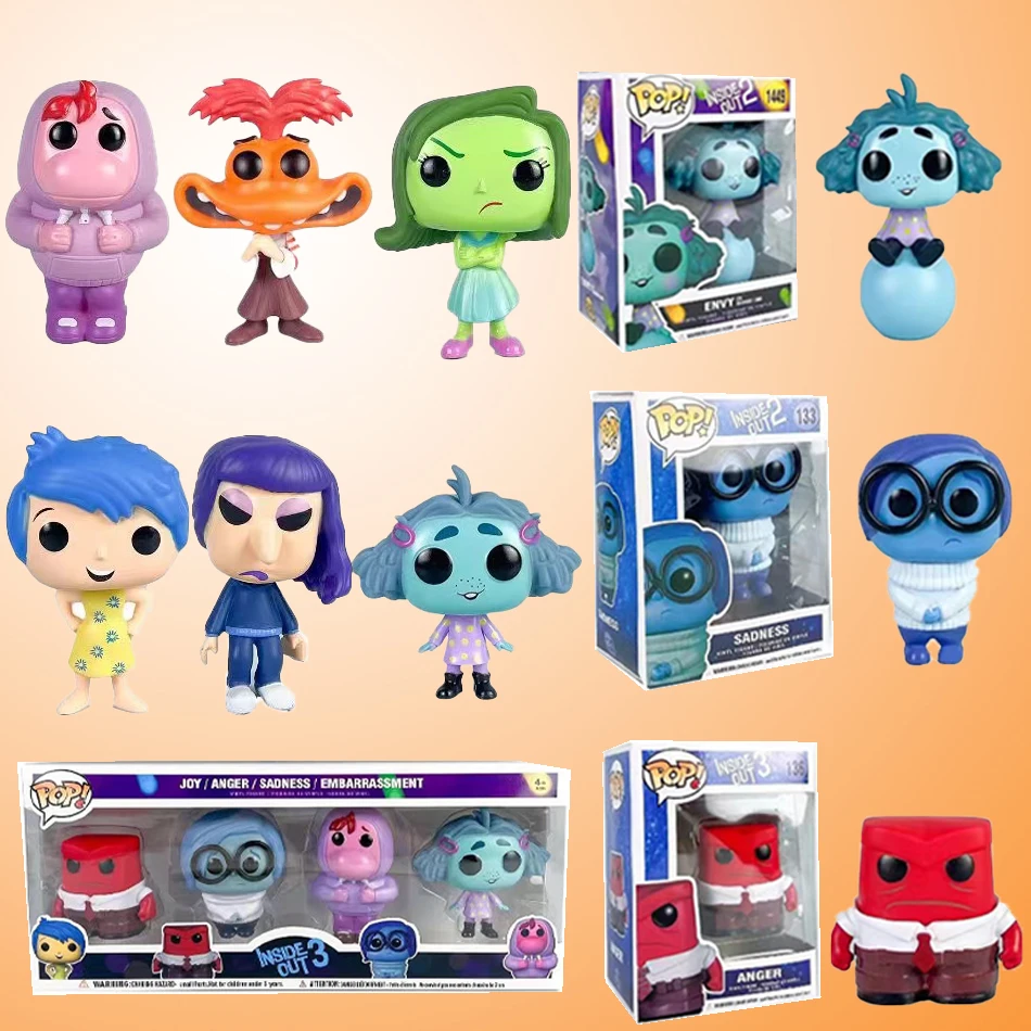 Funko pop pocket Disney Inside Out Kids Toy Figure Sadness Joy Anger Action Doll Toy   Desk Ornament Kid Birthday Gift