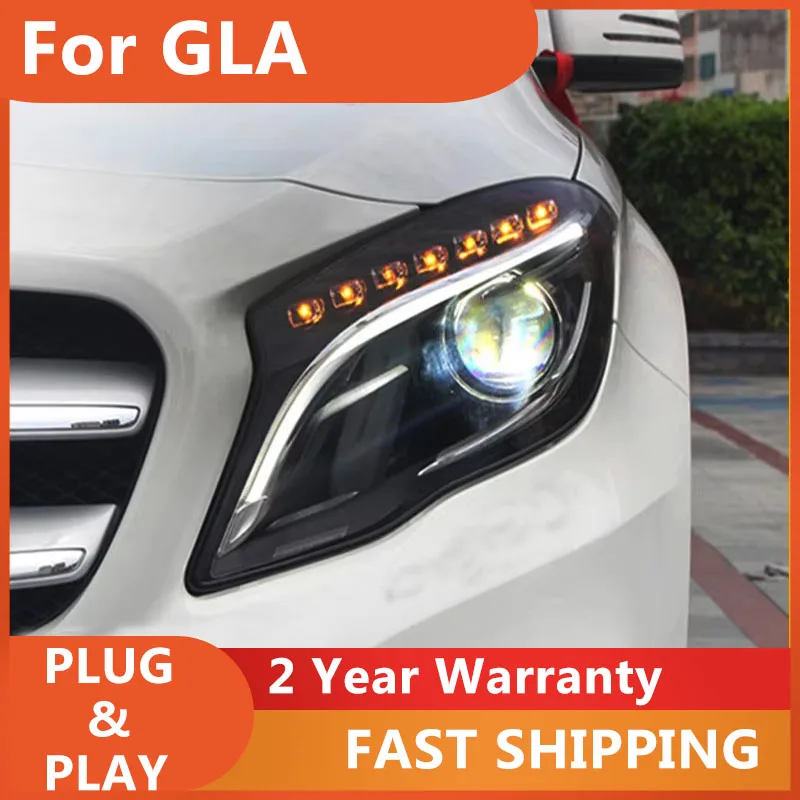 

Car Accessories for Head Lamp For Benz GLA 200 250 260 2015 2016 2017 Headlight Daytime Running Light DRL Bi-Xenon HID