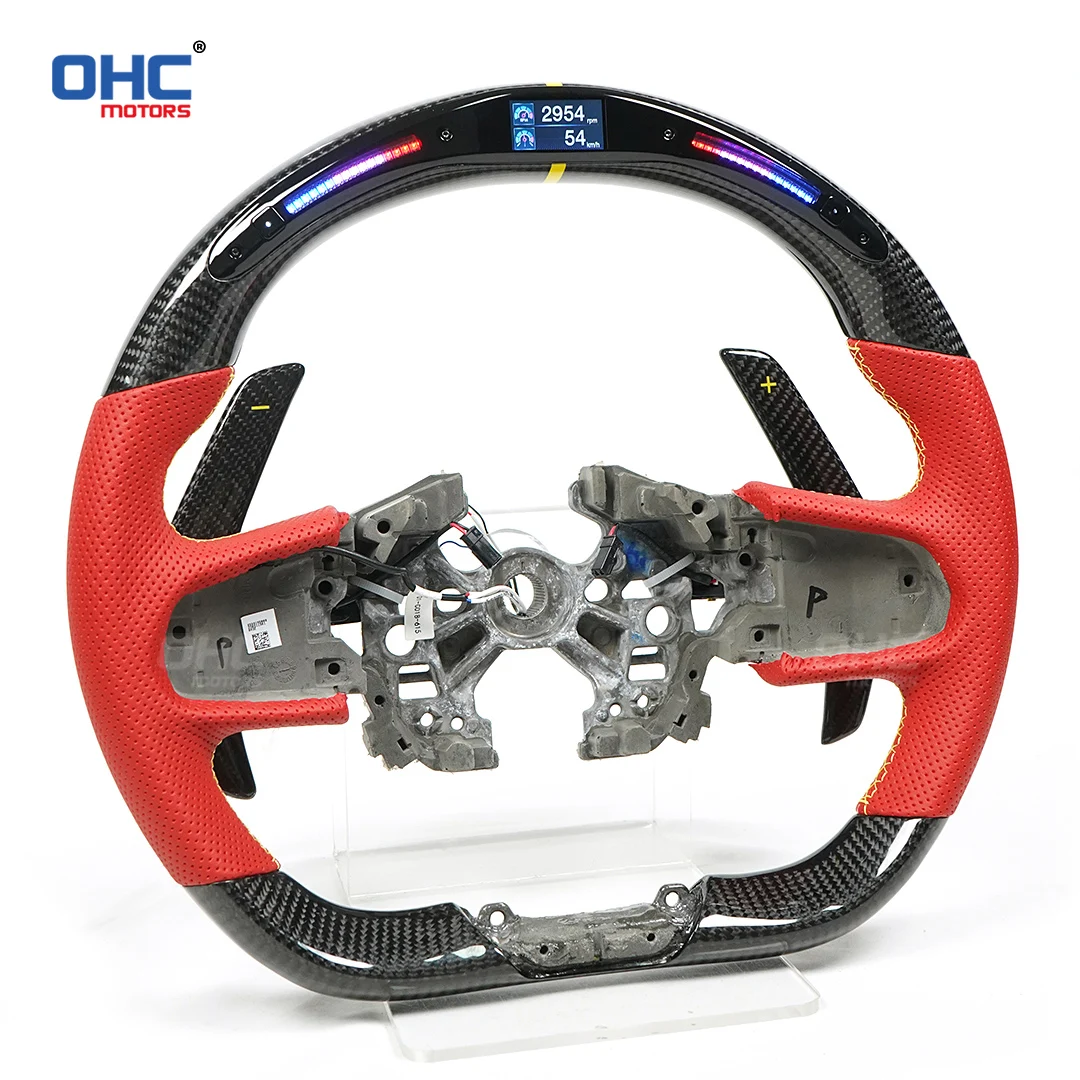 OHC Motors Custom 100% Real Carbon Fiber Light Up LED Racing Steering Wheel/Paddles Compatible for Lotus EMIRA 2023 2024 2025