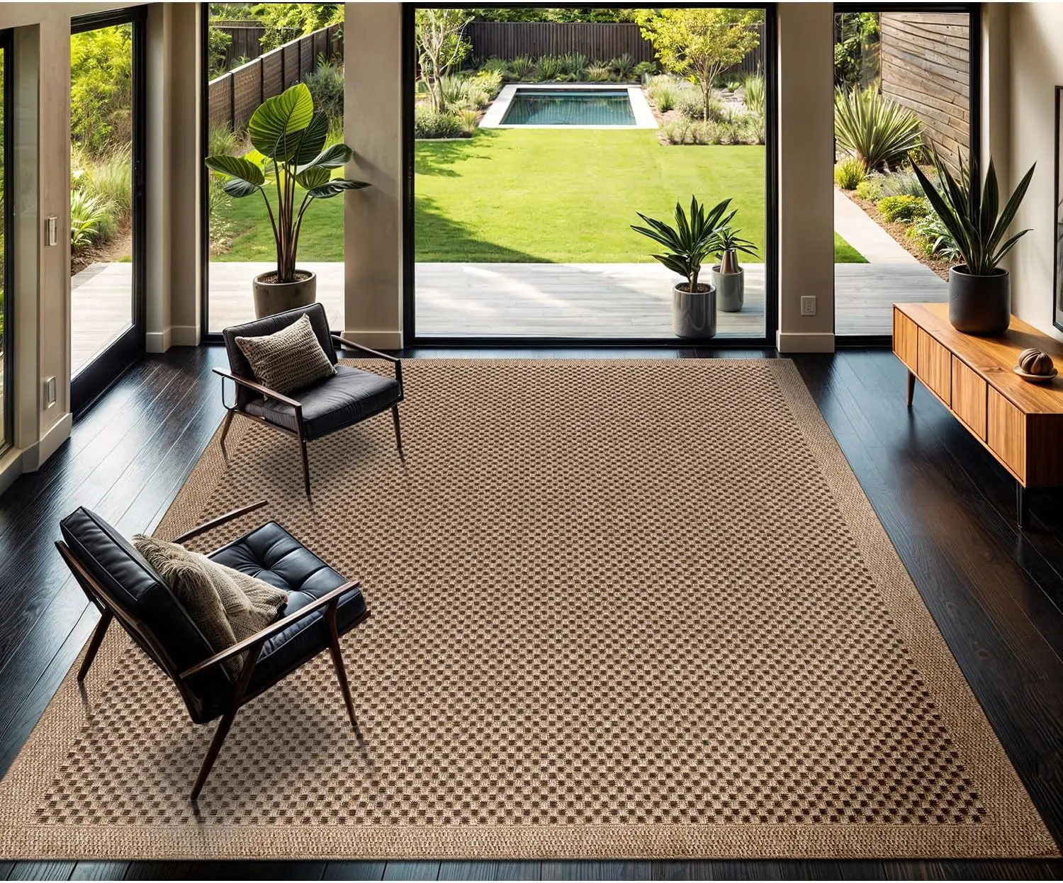 

8x10 натуральный джутовый домашний и уличный ковер, легко чистящийся моющийся ковер для гостиной, патио, кухни, декор в стиле бохо