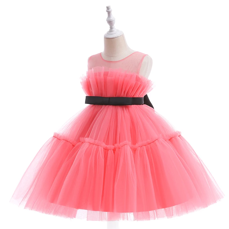 Colourful Kids Party Dress For Girl Children Costume Lace Princess Dresses Girls Clothes Backless Wedding Gown 3-10 Years