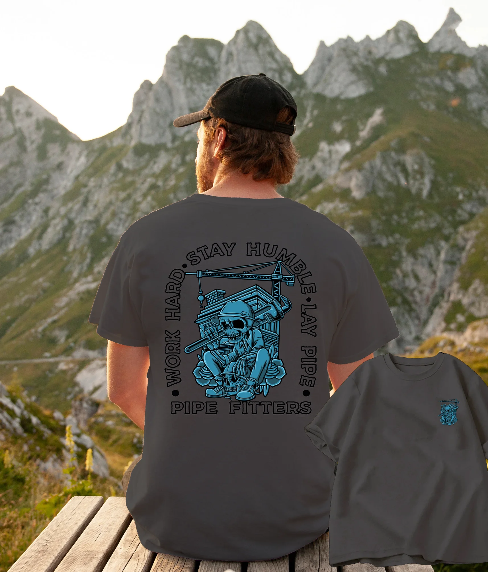 

Pipefitter T-shirt Summer Men's Tracksuit Crew Neck Pullover Cotton Casual Sportswear Harajuku Retro Tops Breathable Streetwear