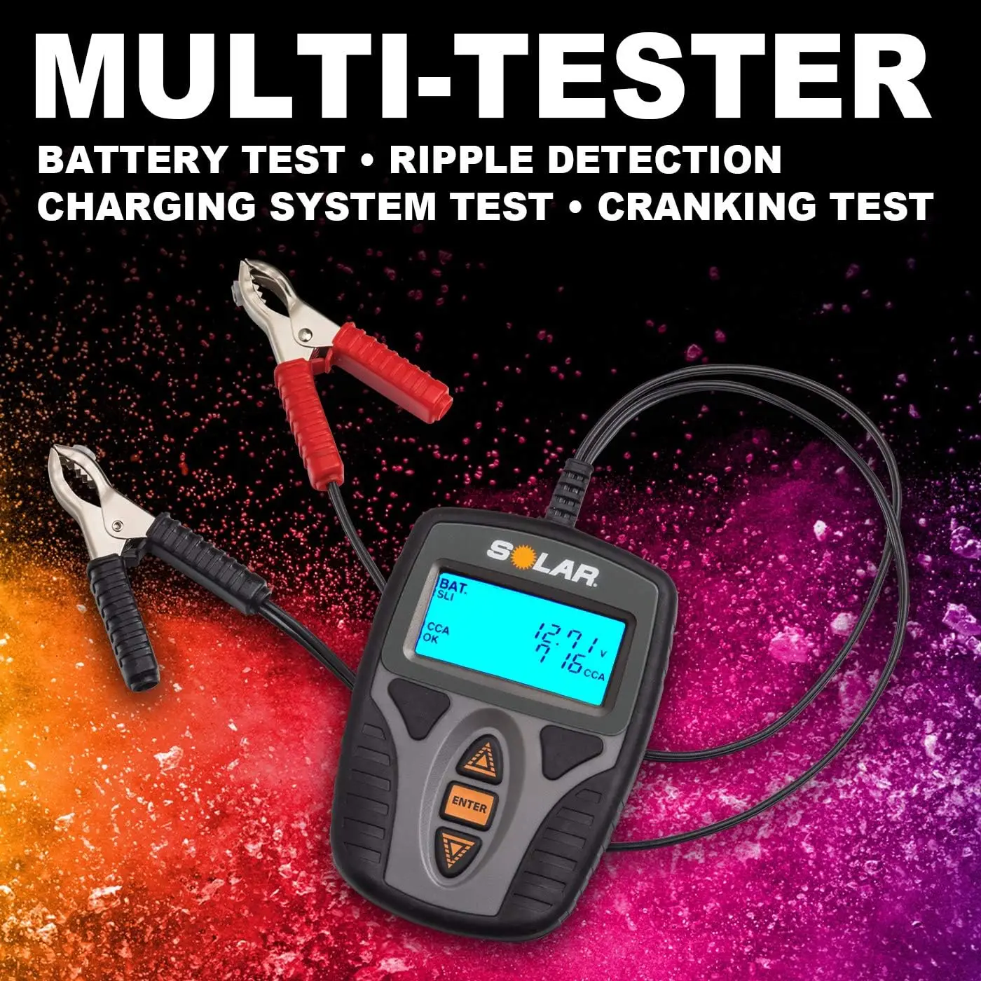 Digital 12V Battery & System Tester with LCD Display, 40-1200 CCA Capacity