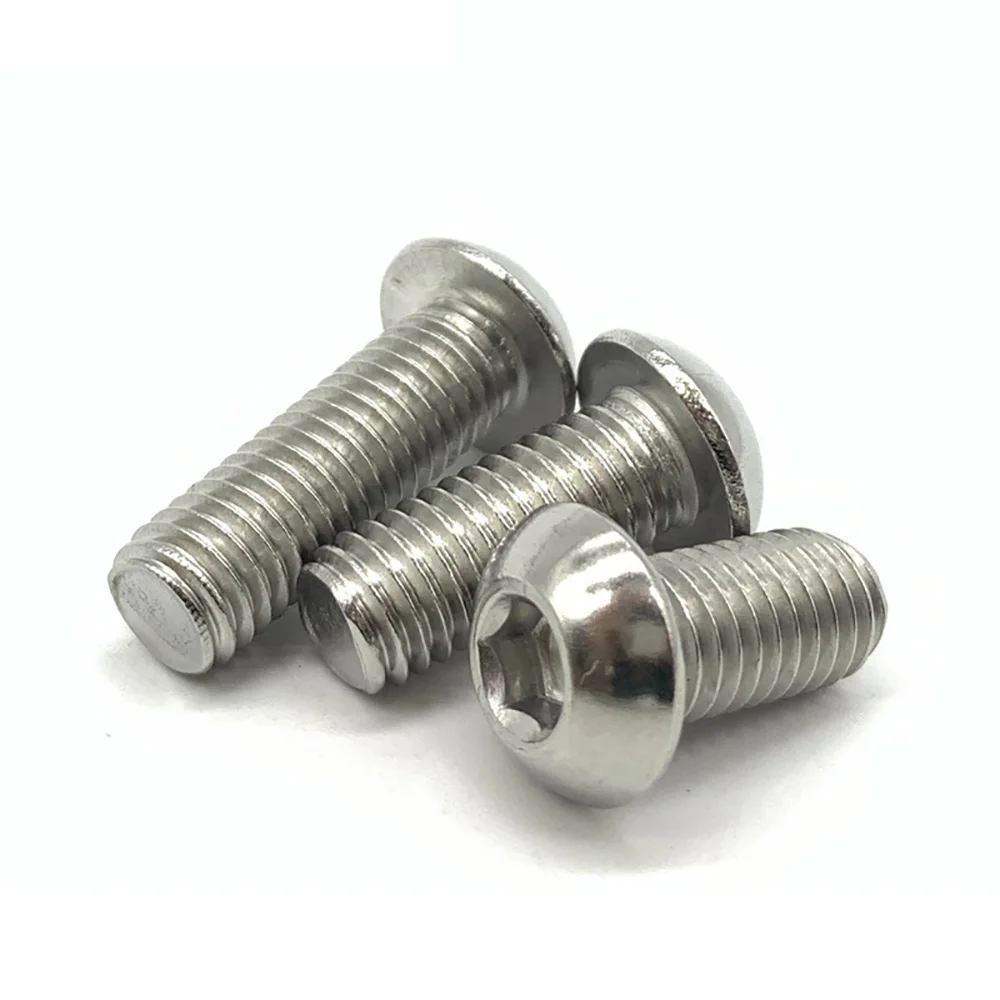 316 Stainless Steel Marine Button Head Hex Socket Screw M6 M8 M10 8-100mm Round Head Anti-corrosion Ship Outdoor Fixing Bolt