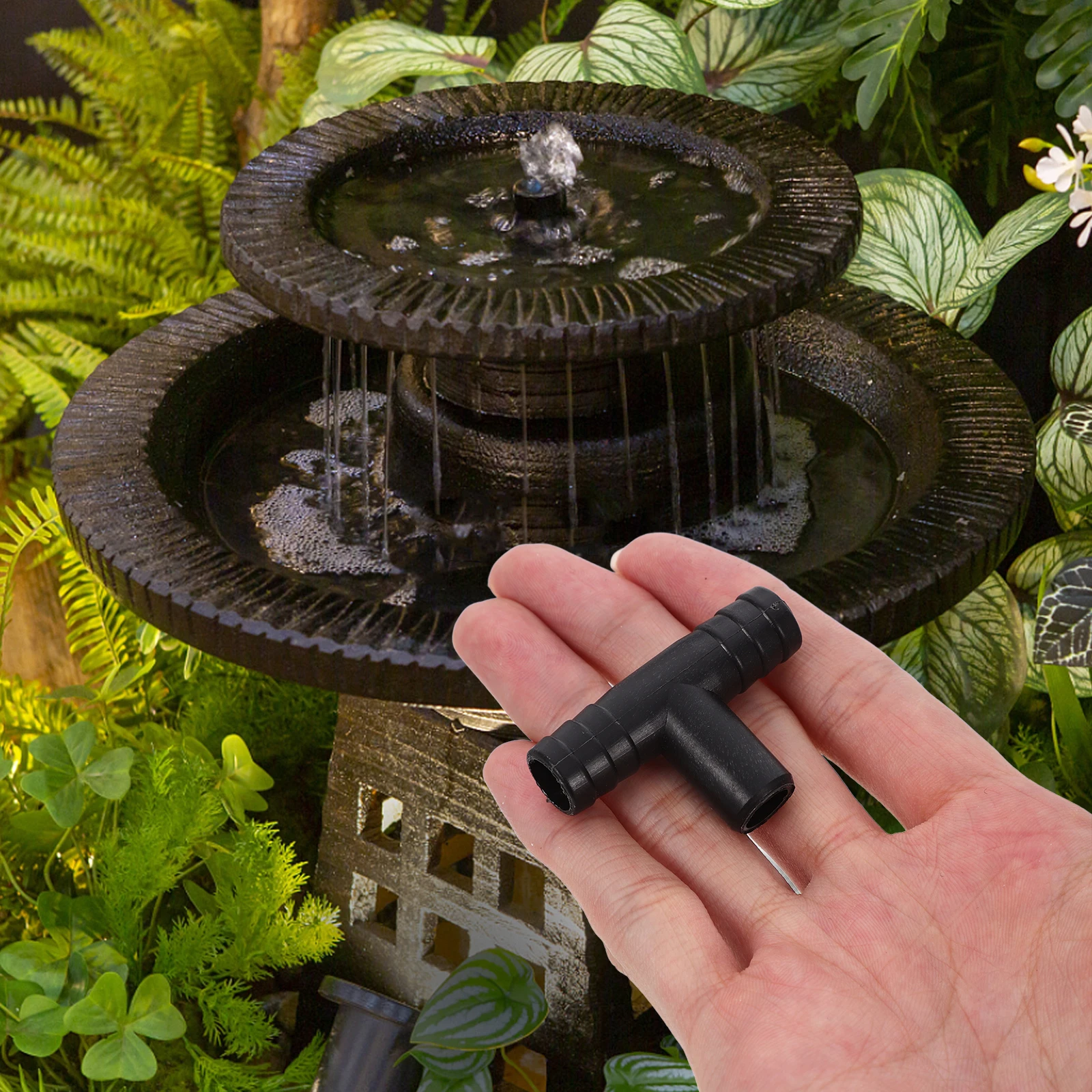

10pcs Fountain Water Supply Pipe Accessories 13mm Three-way Splitter Desktop Waterfall Valve Aquarium Tubing Fittings