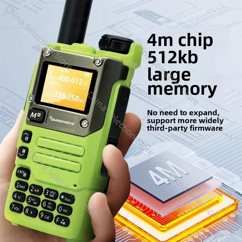 

UV-K6 handheld walkie-talkie UVK6 handset K6 Chinese one-click frequency matching, youth green big memory K5 upgrade