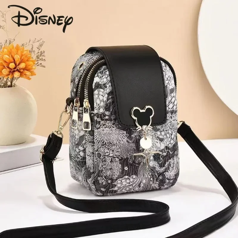 Disney\'s New Mickey Women\'s Crossbody Bag Fashionable and High Quality Small Bag Casual Multi Functional Women\'s Mobile Bag