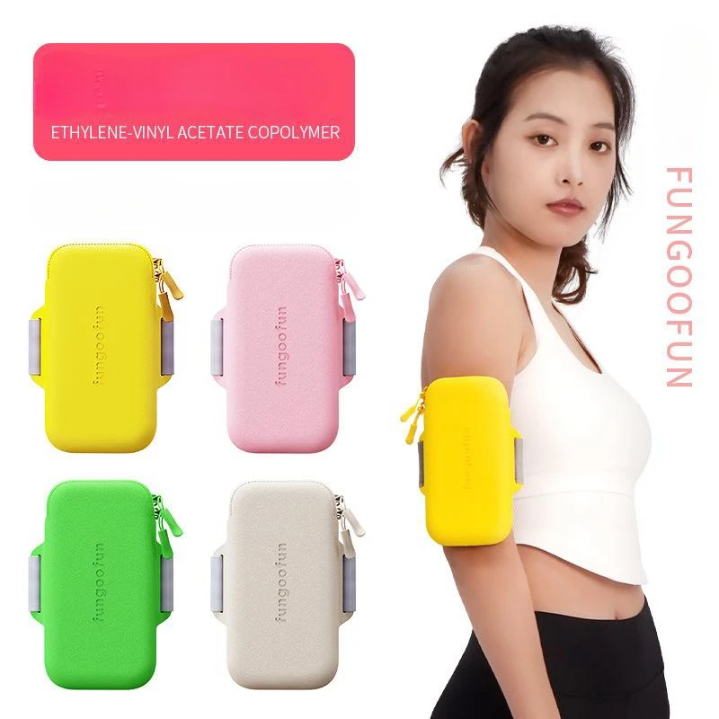 Fungoofun Arm Bag Men's Women's Running Phone Arm Bag Couples EVA Cycling Fitness Sports Waterproof Wrist Bag