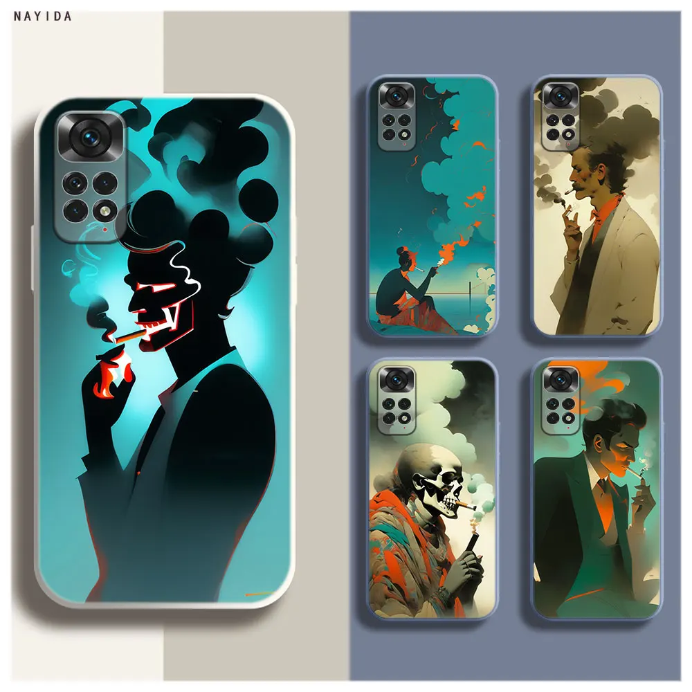 Soft Silicone Phone Case For Xiaomi Redmi Note 12 11 12S Pro Plus 12c 11a 4G 5G Original Cover smoke