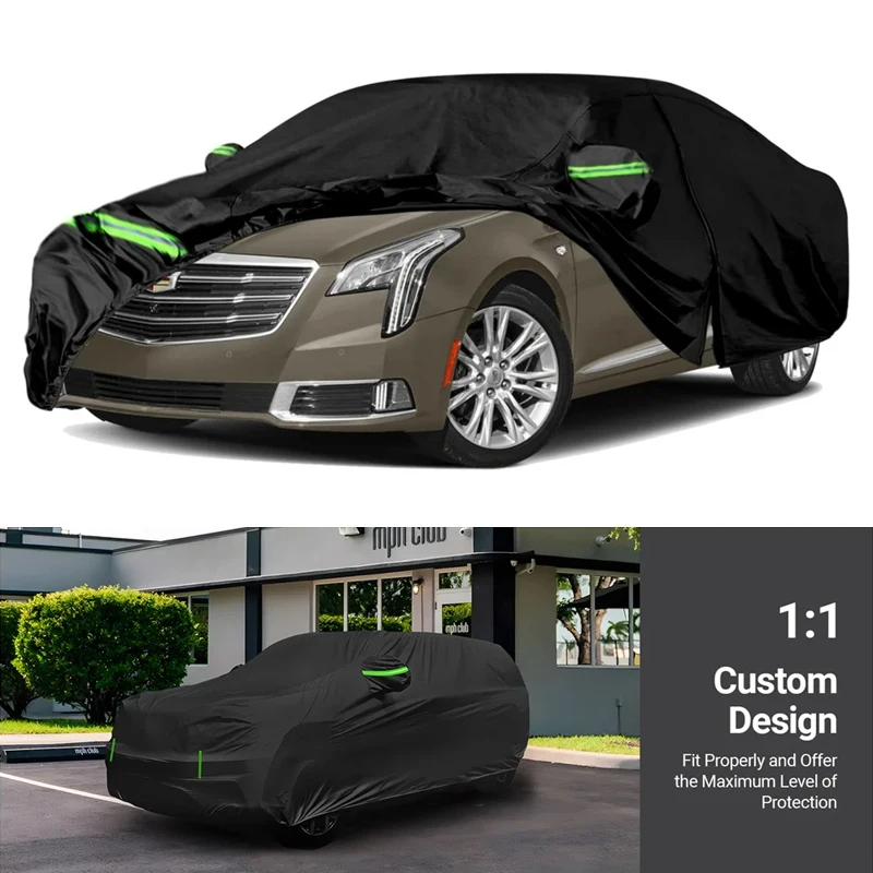 

Waterproof Car Covers Custom Fit For Cadillac XTS/XTS-V 2013-2019 All Weather With Zipper Door Snow Rain Dust Hail Protection