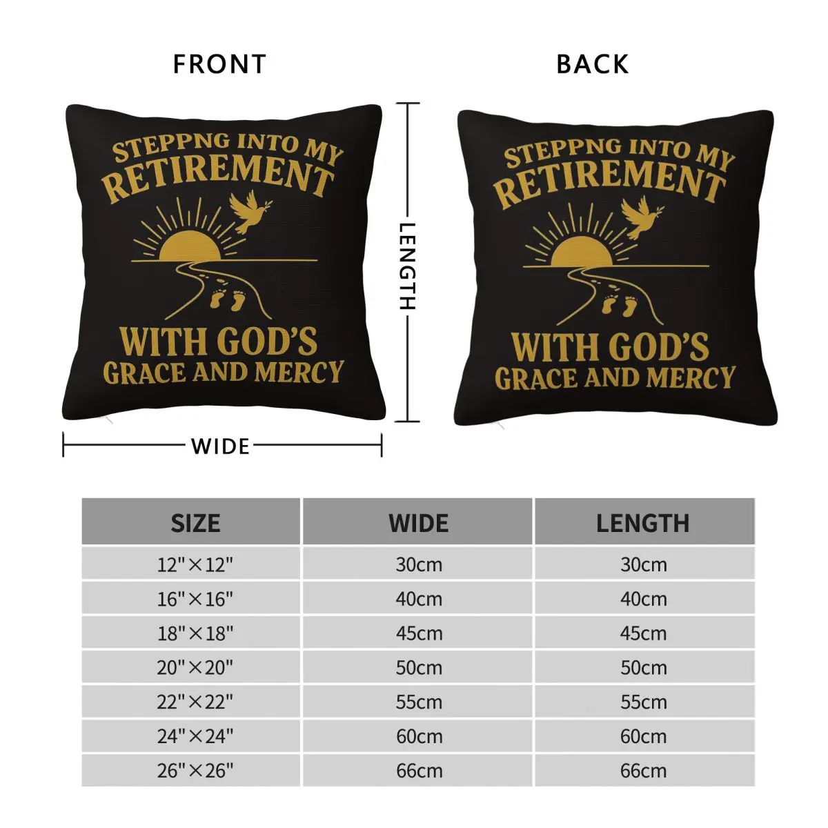 Retirement With God's Grace And Mercy Pillowcase Polyester Linen Velvet Printed Decorative Throw Pillow Case Sofa Cover 45x45