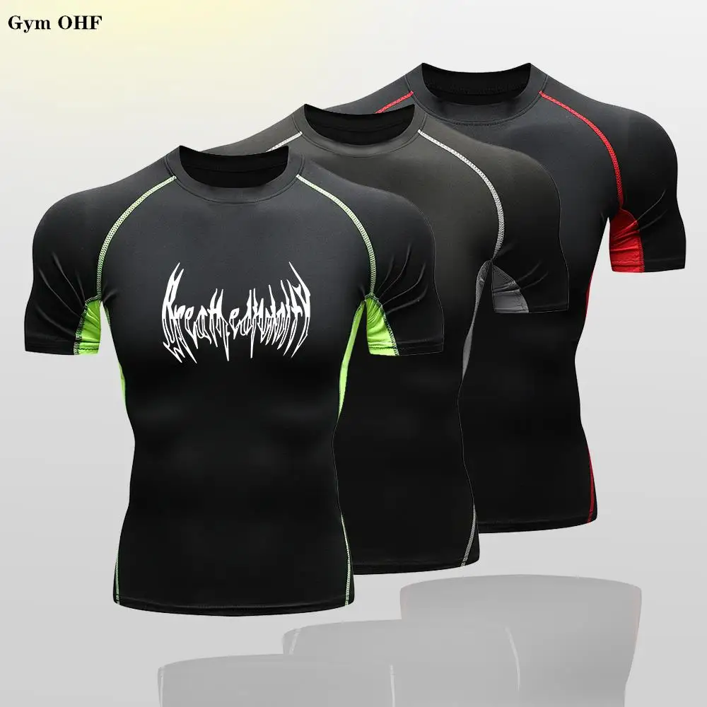 Running T-Shirt Kids Anime Rashgard Tops Tee Quick Dry Short Sleeve For Child Compression Shirt Boy Fitness Gym Sports