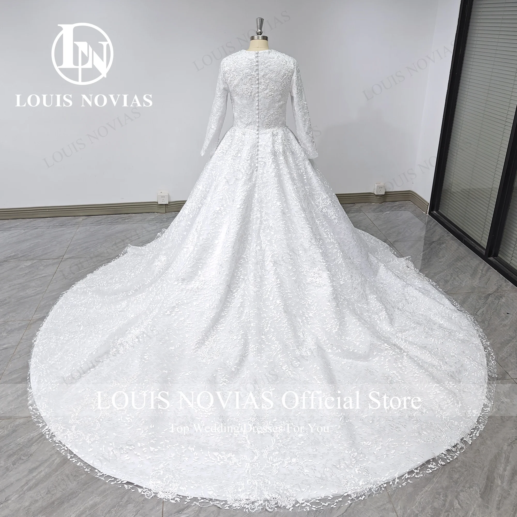 LOUIS NOVIAS-vestido De Novia con lentejuelas para mujer, fotos reales, tren De la capilla, 2023