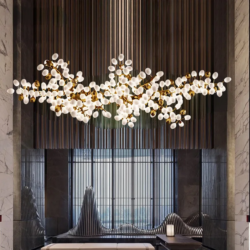 Light luxury restaurant chandelier villa hotel lobby front desk bar high-end decorative grape lamp model room dining table lamps