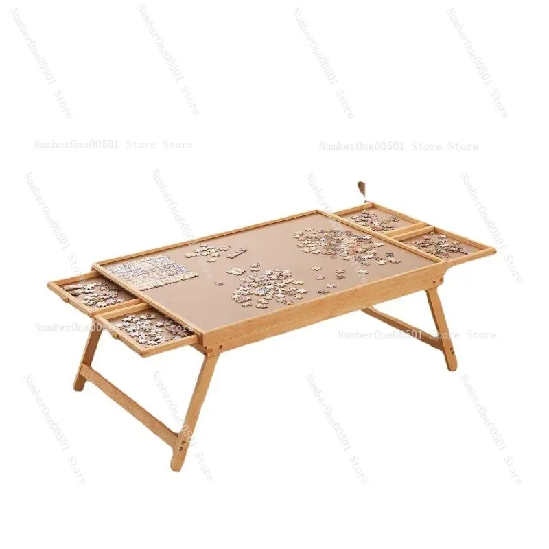 

Деревянный стол-пазл с выдвижными ящиками, детский классификационный стол, книжный шкаф, массив дерева, 011, современная простота