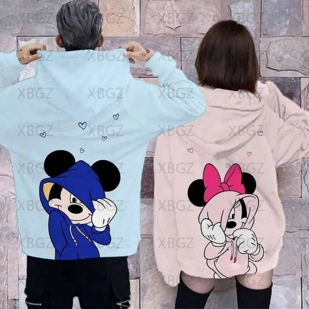 Disney Couple Outfit Children\'s Hoodie Hoodies Men\'s Sweatshirt Fashion Top Woman Mickey Sweatshirts Women Clothing Minnie Mouse