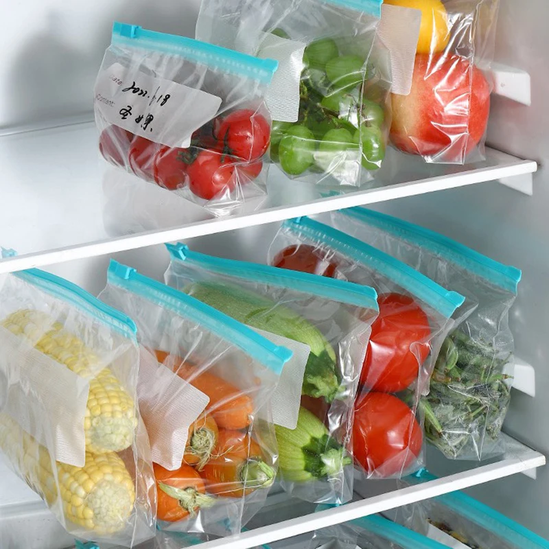 10 Pcs Wrap Plastic Packaging Bags Food Storage Bag Reusable Kitchen Refrigerator Food Preservation