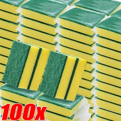 100/5pcs Kitchen Dishwashing Sponge Cleaning Rub Pot Rust Stains Removing Tableware Brush Scrub Sponges Scouring Pad Wholesale