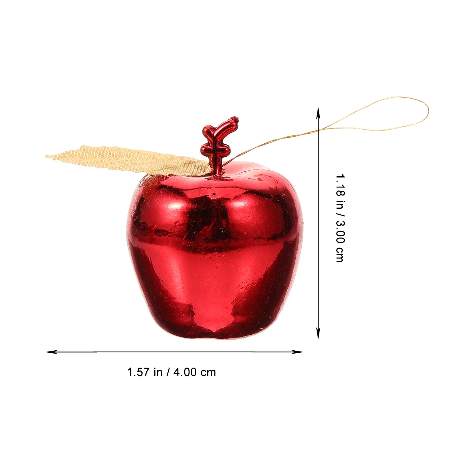 

4Cm Simulation Apple Pendant Christmas Tree Decoration Shiny Plated Hanging Ornament for Holiday Party Wedding Home Office Use
