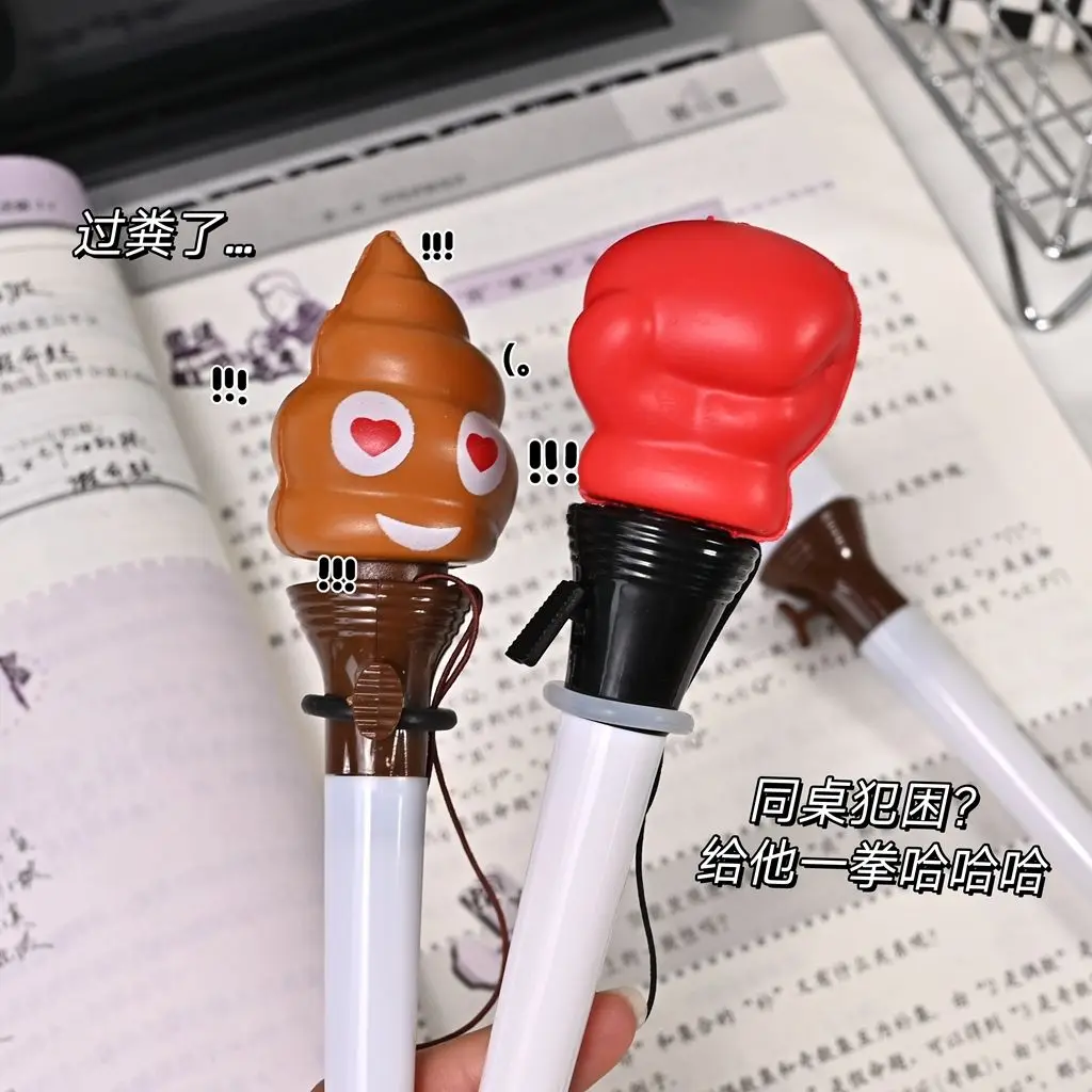 Funny Launchable Toilet Poop Ballpoint Pen Novelty Prank Stress-Relief Toy Black Pen Fun Stationery Surprise Gift for Friends view 4