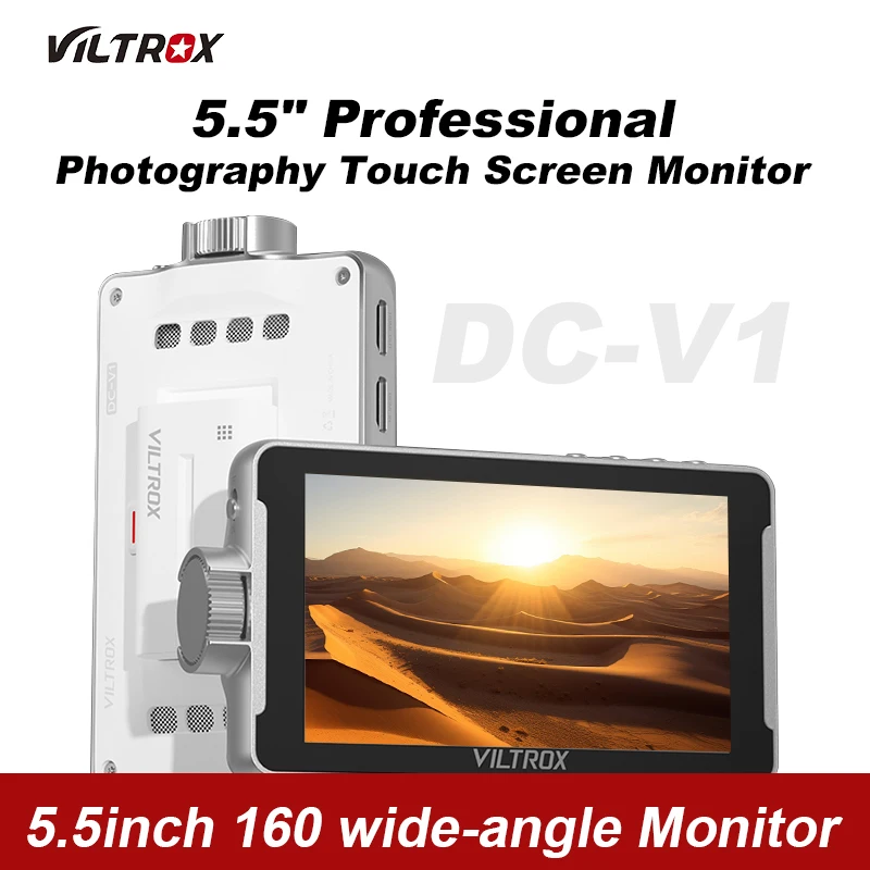 Viltrox DC-V1 HD 5.5 Inch Portable Monitor 5.5 Inch 4K HDMI in/Out Video Field Touchscreen Camera Monitor Support Battery USB-C