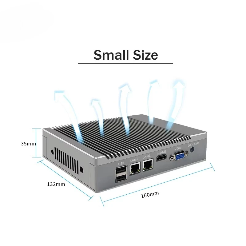 OEM Industrial Computer Accessories I3 I5 I7 4GB Memory 3*USB 2*RS485 Dall Barebon Mini Fanless Embedded Box PC