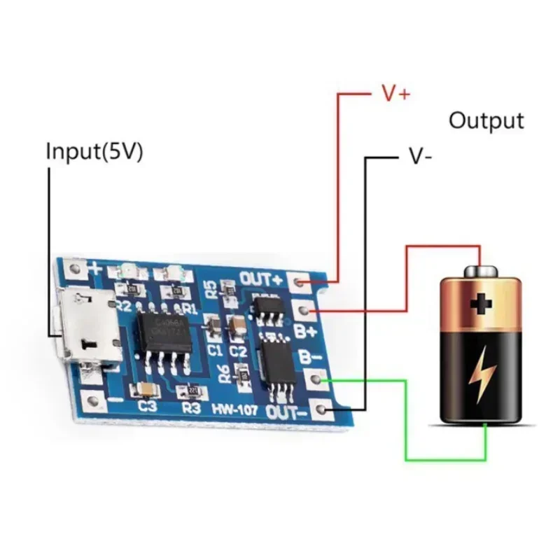 1A 18650 Lithium Battery Protection Board Type-c/Micro/Mini USB Charging Module TP4056 With Protection One Plate Module