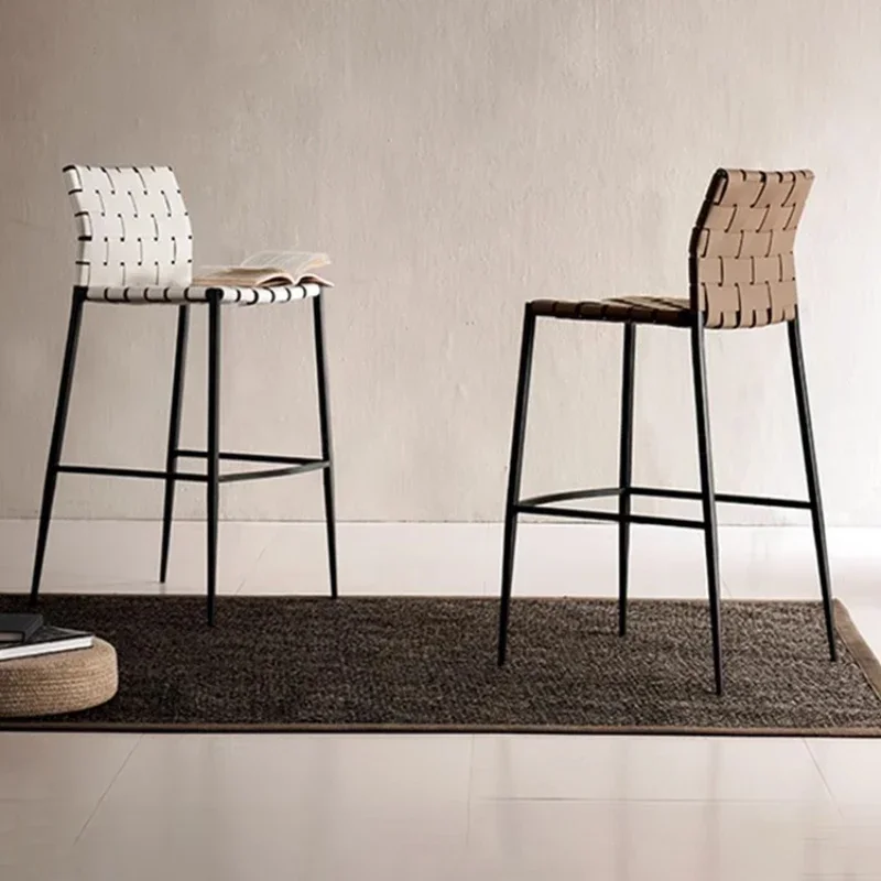 Counter Ergonomic Bar Stool, Modern Italian Light Luxury, Unique Reception Design Bar Chair