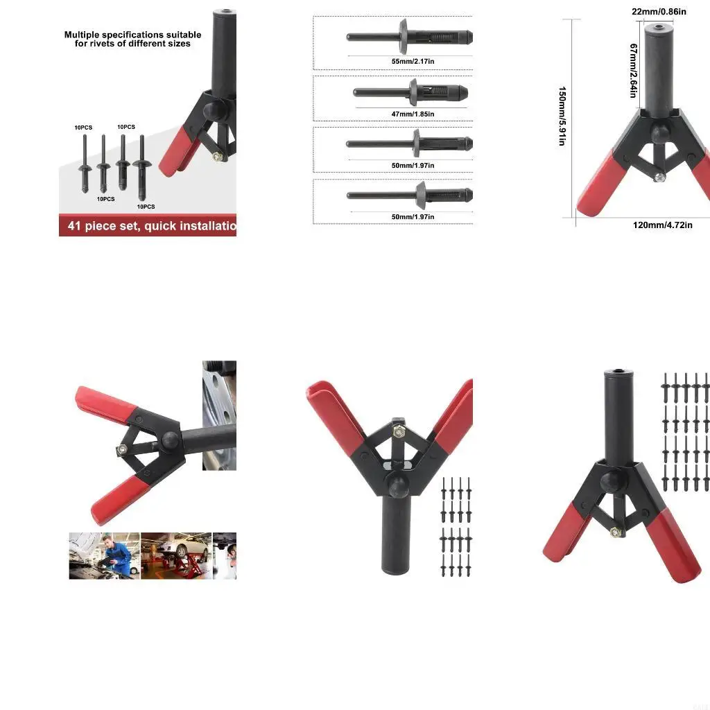 6XDF Efficient 41pcs Rivet Tool Set for Joining Metal Sheets in Various Applications