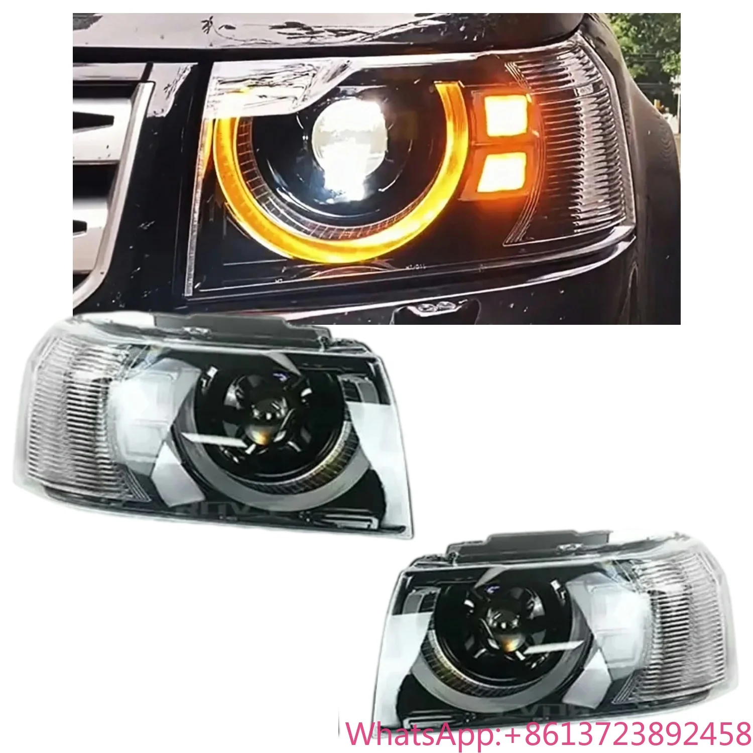 

Freelander 2 2005-2014 DRL LED Modified Headlight Assembly Upgrade to Defender Head Lamp Front Lamp for Land Rover