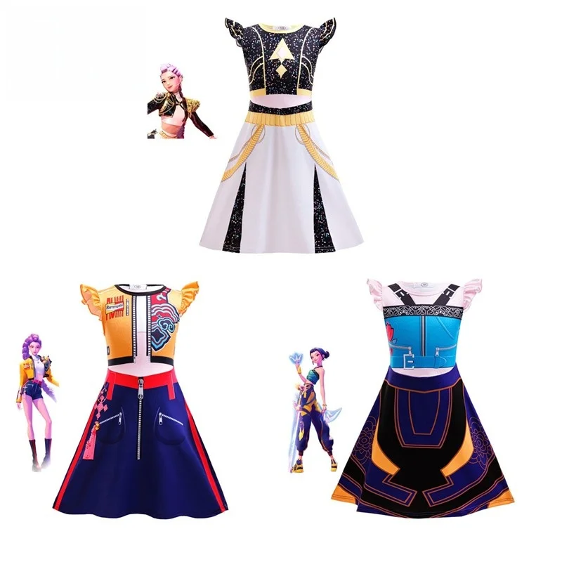 

Halloween Cosplay Costume Devil Children's 3D Digital Print Flying Sleeve Dress Digital Printing Stage Costume