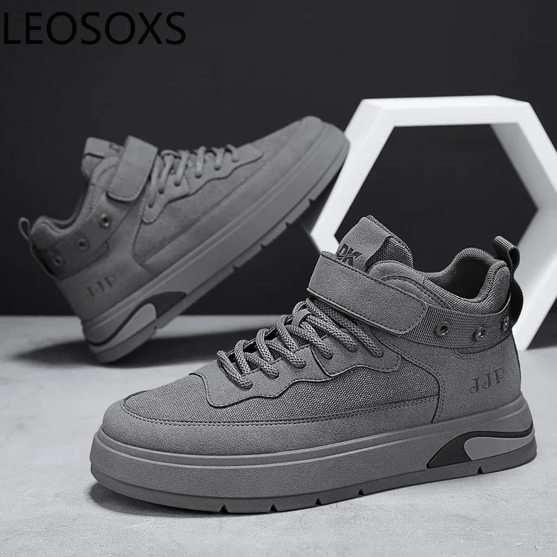 Men's Sneakers 2024 Men Vulcanize Shoes Trendy All-match Lace-up  Personality LEOSOXS Cool Main Push Wear-resistant Men Sneaker