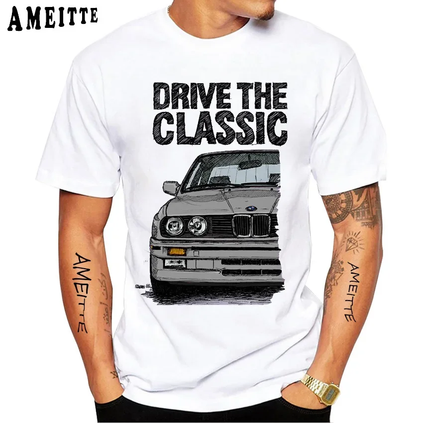 Vintage Bmw-E30 M3 E36 M5 T-Shirt Turbo Car Design Men Short Sleeve Drive The Classic Old E21 TShirt Cool Boy Hip Hop White Tees