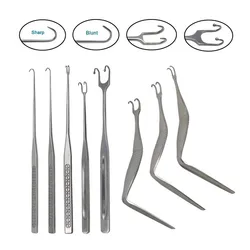 GREATLH Double Head Pull Hook Stainless Steel Nasal Bone Pulling Hook Autoclavable Beauty Plastic Surgical Tool