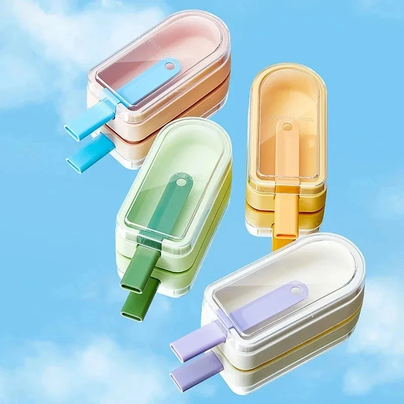 4pcs Creative Practical Ice Cream Mold Tray DIY Chocolate Dessert Popsicle Mould Reusable Homemade Tool Summer Party Supplies
