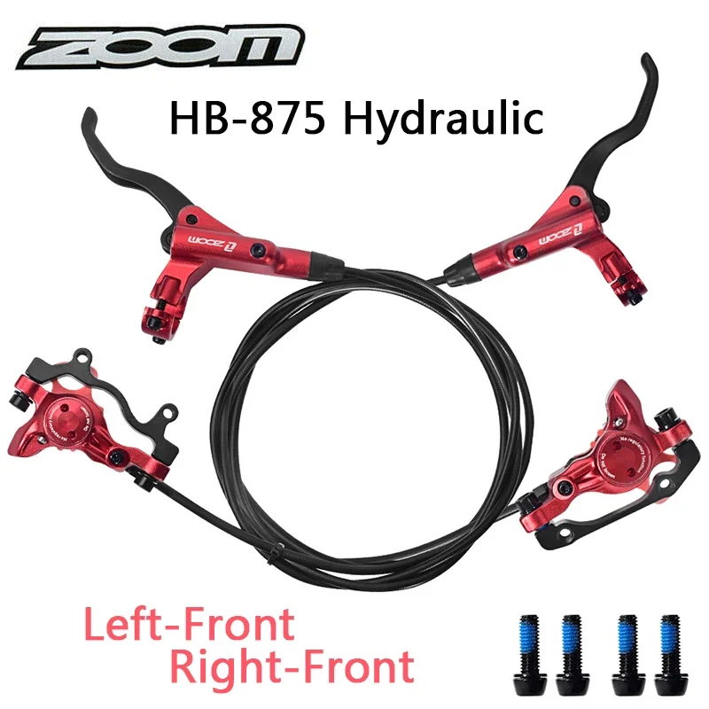 

ZOOM MTB Hydraulic Brake Set HB-875 Bicycle Disc Brake FrontRear 750/1350mm Aluminum Alloy Mountain Bike Brakes Caliper/Handle