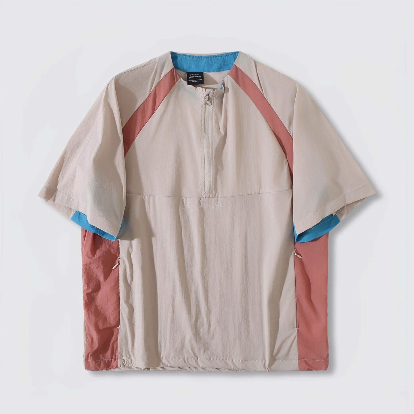 

Pet Beautician Work Uniform Summer Men Women Color Blocking Sports Outdoor Quick-dry Lightweight Unisex Short Sleeved T-shirt
