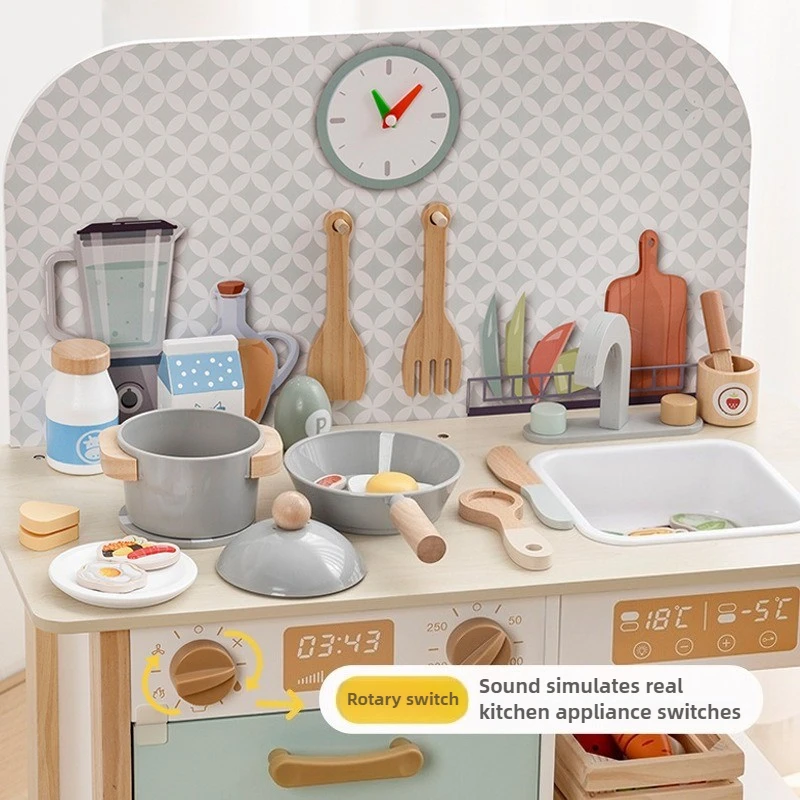 ชุดของเล่นครัวไม้สำหรับเด็ก ของเล่นเสริมพัฒนาการ ชุดครัวขนาดใหญ่ ของเล่นเด็กผู้หญิง เด็กผู้ชาย ของเล่นจำลอง ชุดครัวเด็ก ของเล่นบทบาทสมมติ