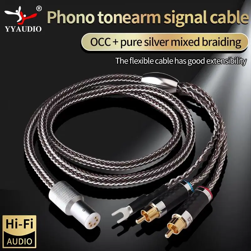 

Hi End Audio RCA Cable OCC+Pure Silver With 5 Pines XLR Black Tape Player LP Vinyl Record Player Amplifier Chassis Signal Cable