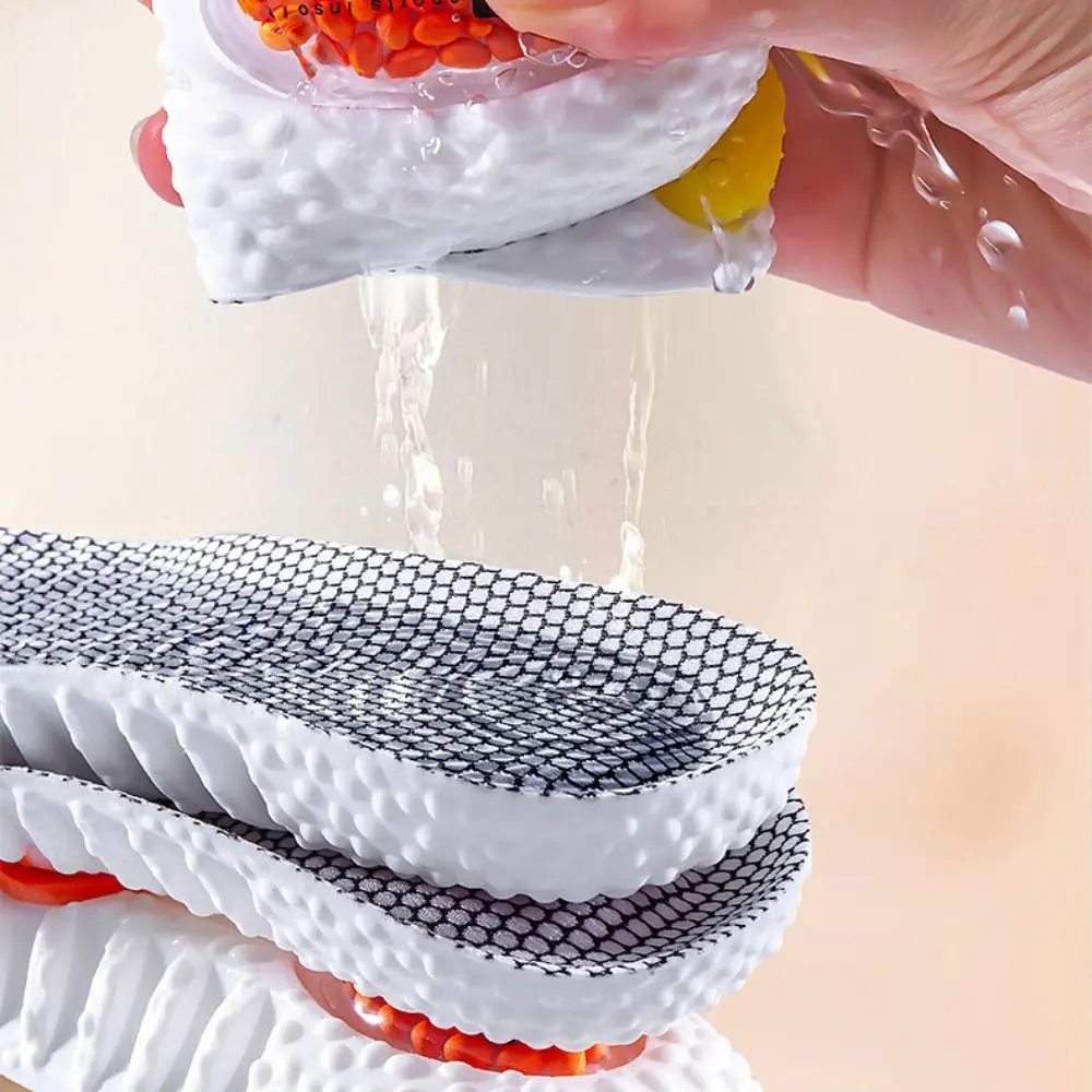 Shock Absorption 4D Sneaker Insoles Anti-pain High Elasticity Shoe Inserts Soft PU Shoe Accessories Universal