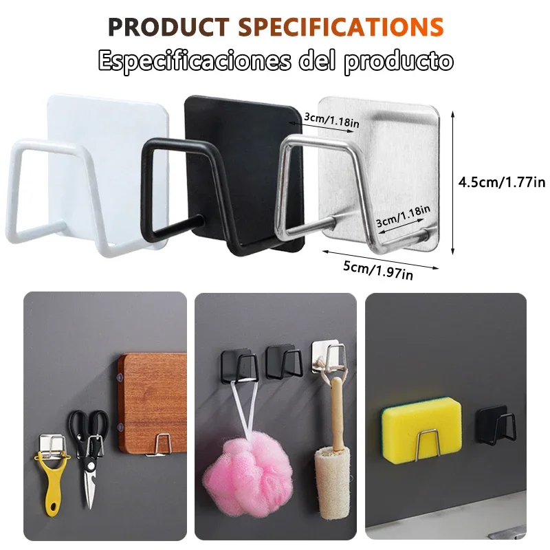 Kitchen Sponge Storage Rack Household Sink Wall Hanging Stainless Steel  Dish Cloth Sponge Drain Rack Debris Organizer