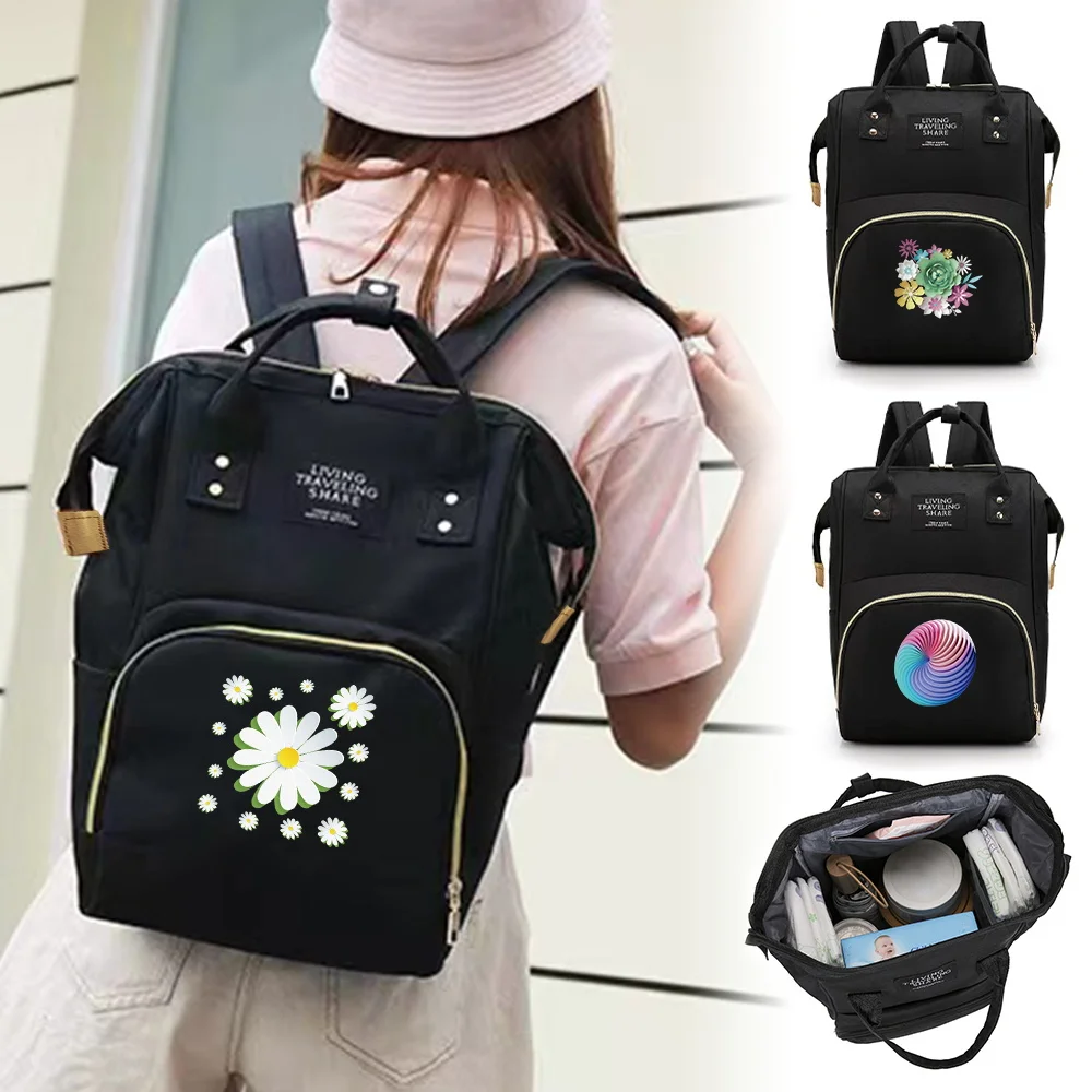 

Mommy Diaper Bags Large Capacity Infant Nursing Milk Bottle Organizer Storage Backpack Travel Tote 3D Printing Series