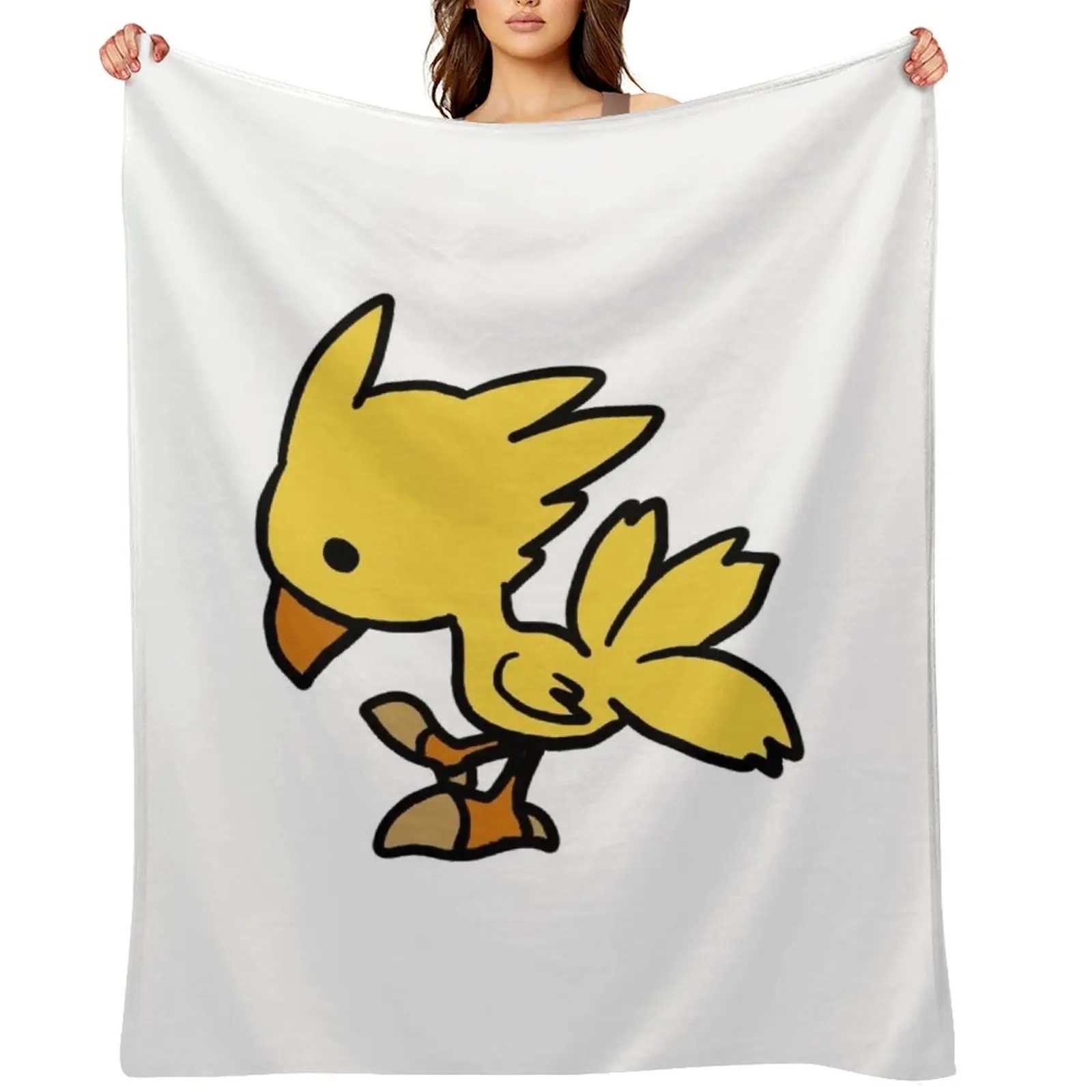 

Kawaii Chocobo Throw Blanket funny gift Plaid on the sofa Blankets Sofas Of Decoration Custom Blankets